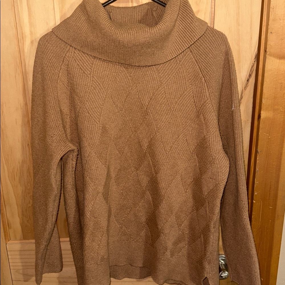 Talbots Cozy Dark Brown Turtleneck Sweater